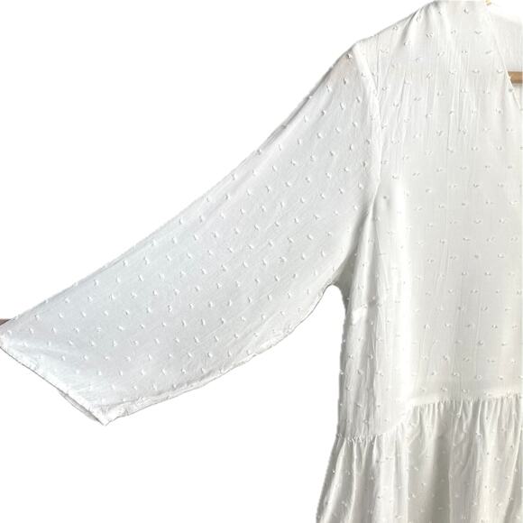 NEW SERAPHINE Swiss Dot Buttoned Blouse Tunic Top Size 6 White Maternity Nursing - Picture 9 of 12